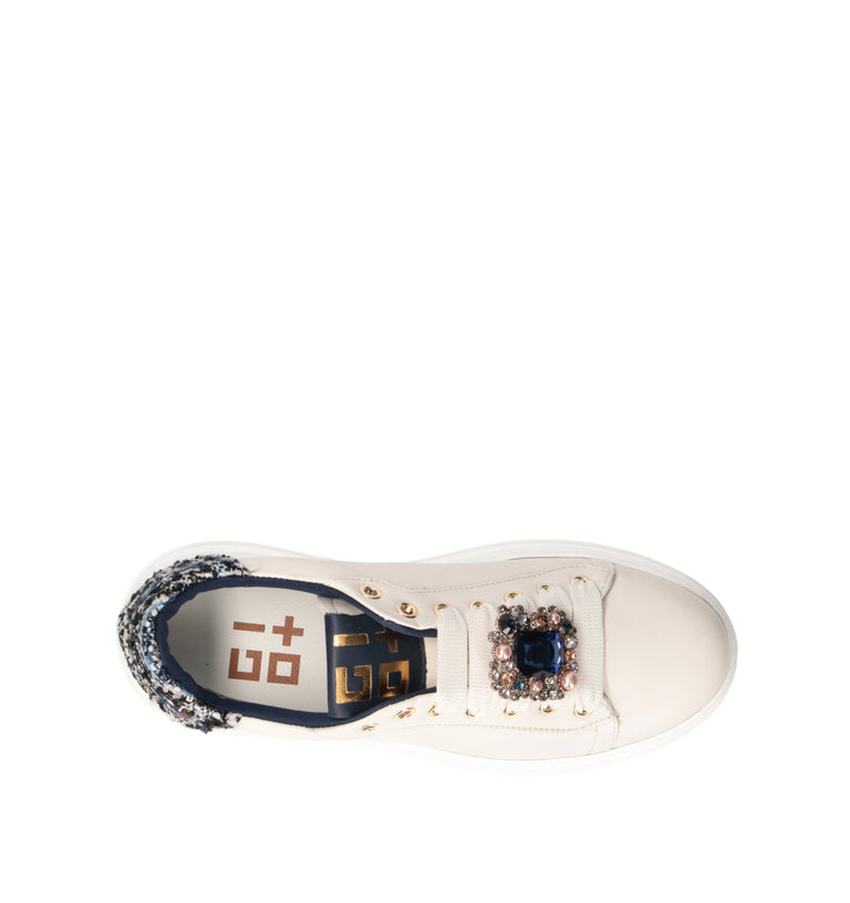 GIO+ Sneaker donna panna in pelle