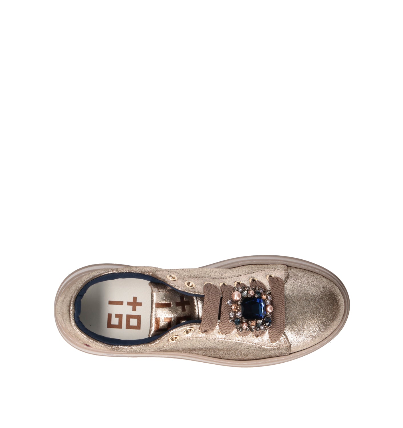 GIO+ Sneaker donna oro in pelle