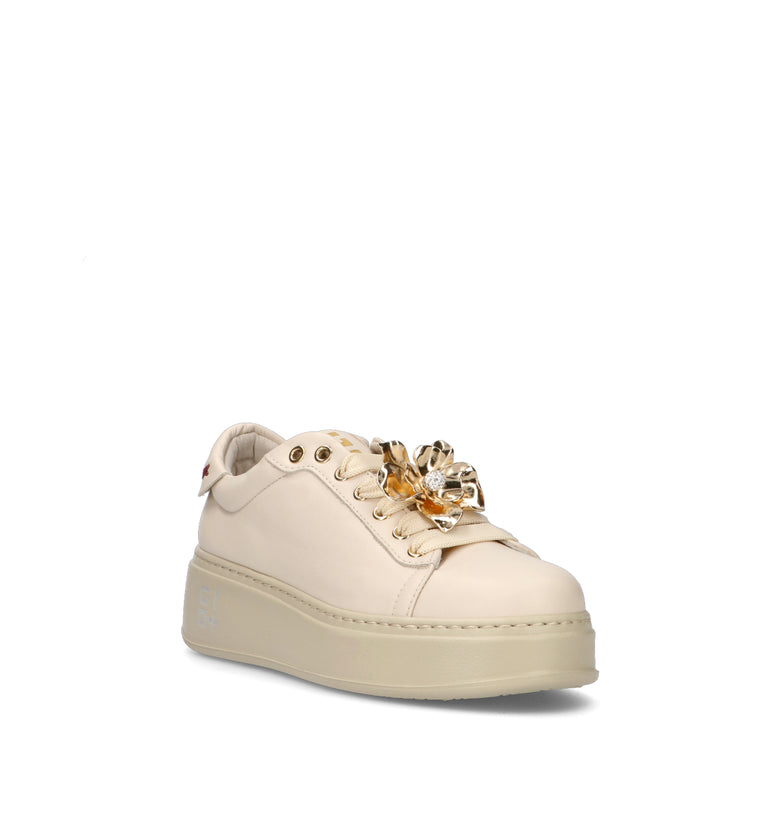 GIO+ Sneaker donna beige in pelle