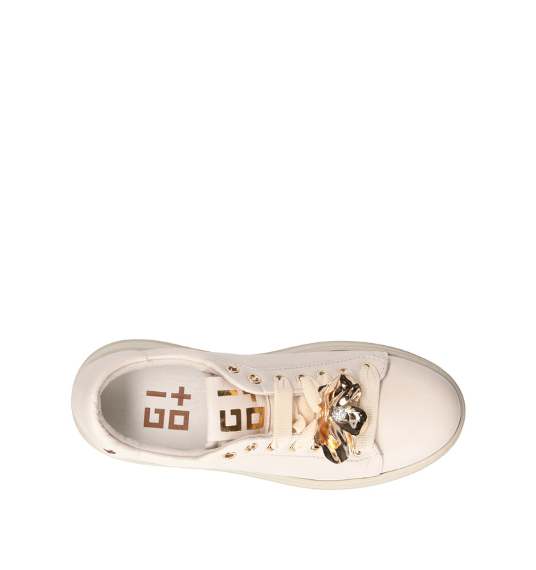 GIO+ Sneaker donna beige in pelle