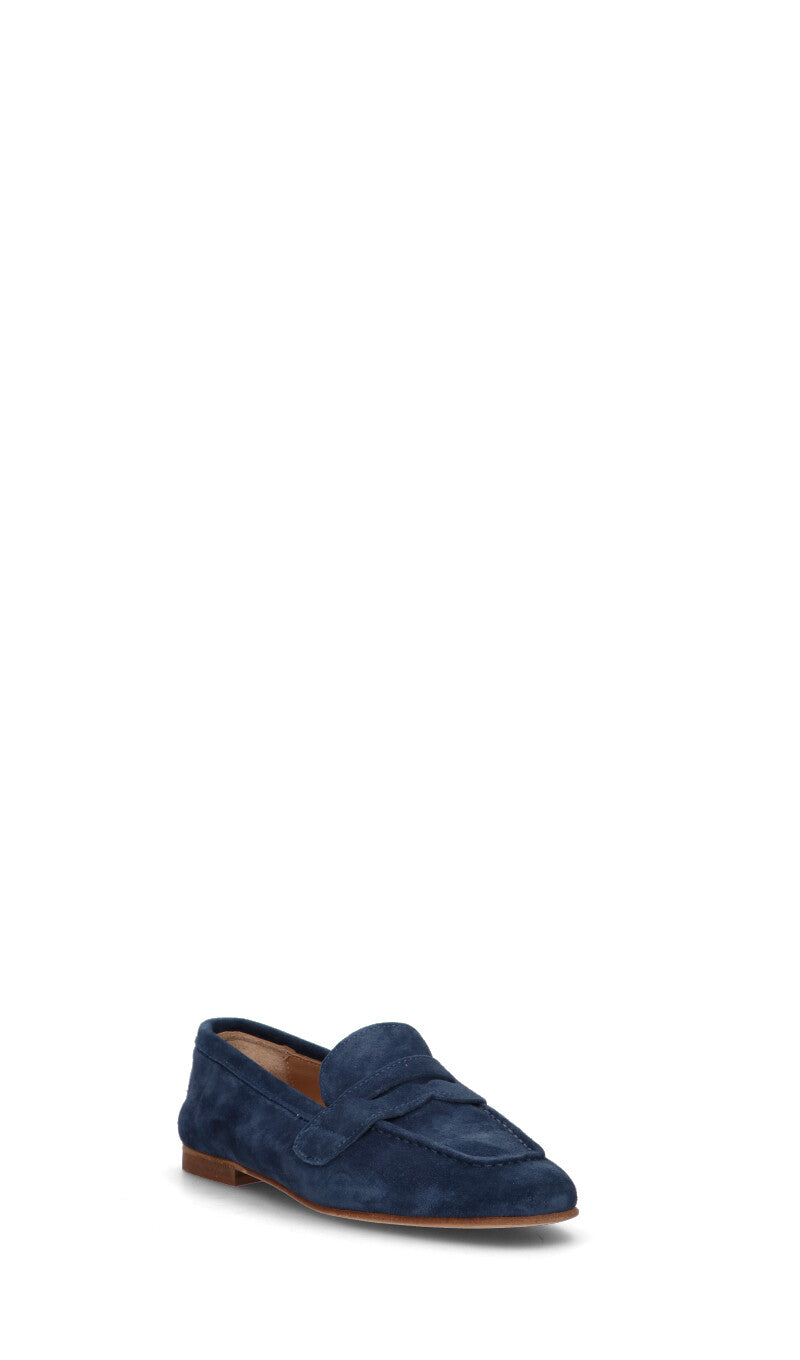 RABARBARO Mocassino donna blu in suede
