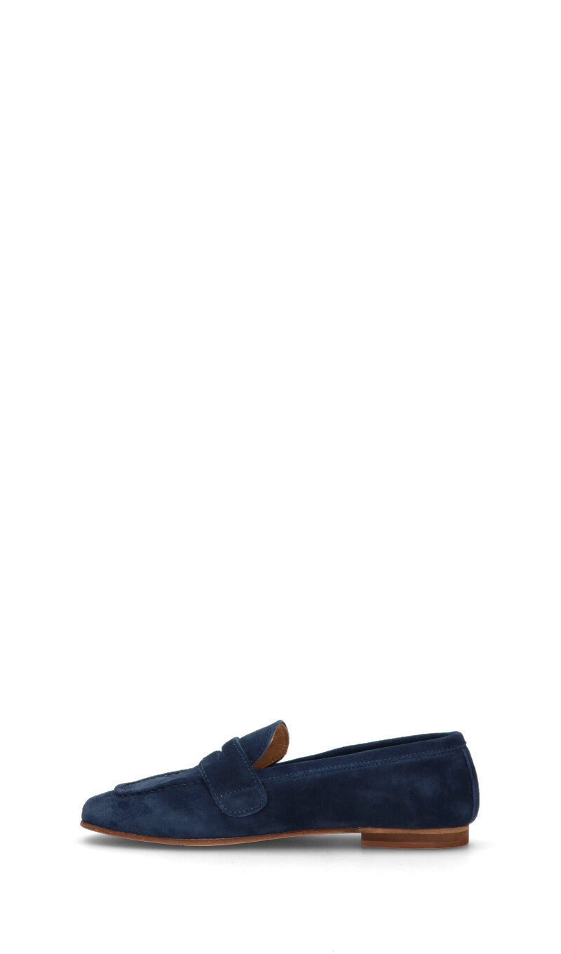 RABARBARO Mocassino donna blu in suede