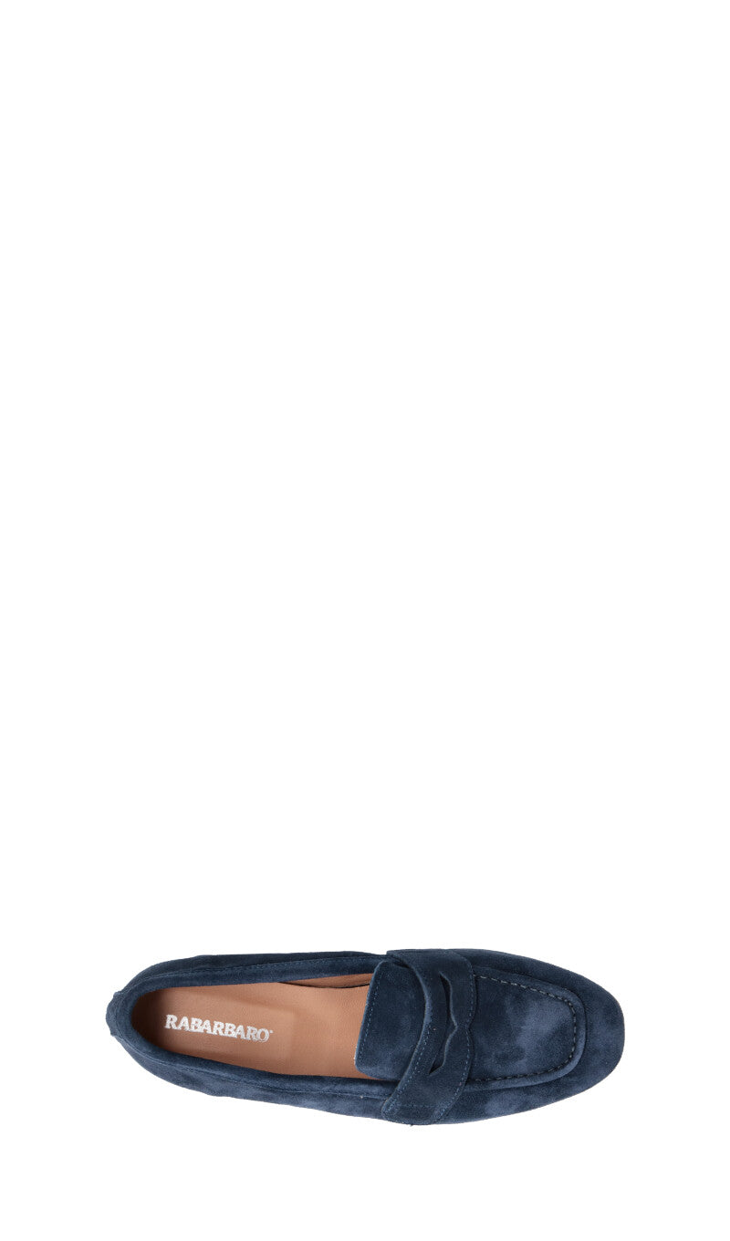 RABARBARO Mocassino donna blu in suede