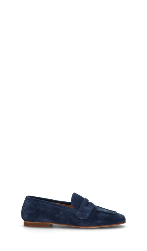 RABARBARO Mocassino donna blu in suede