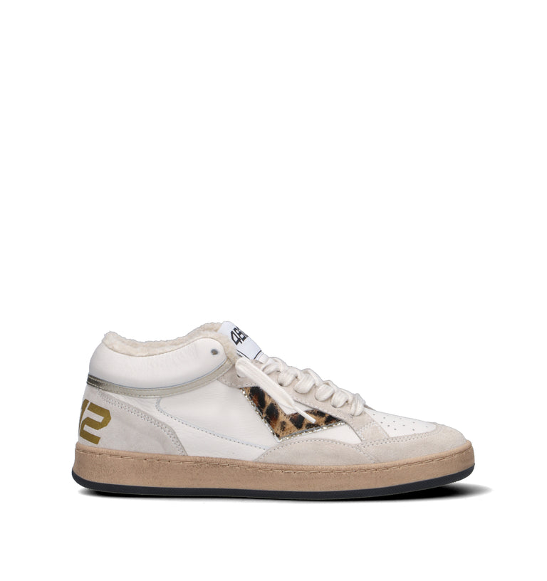 QUATTROBARRADODICI Sneaker donna bianca in pelle
