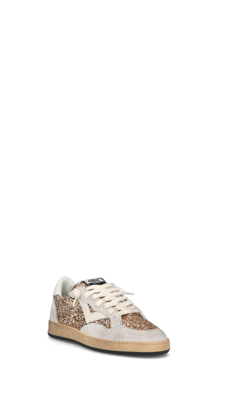 QUATTROBARRADODICI Sneaker donna bianca/oro in pelle