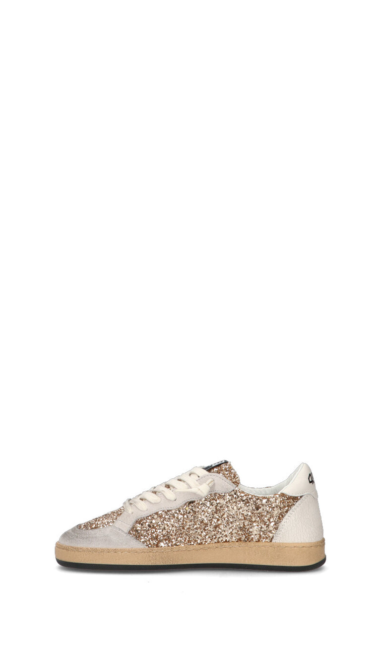 QUATTROBARRADODICI Sneaker donna bianca/oro in pelle