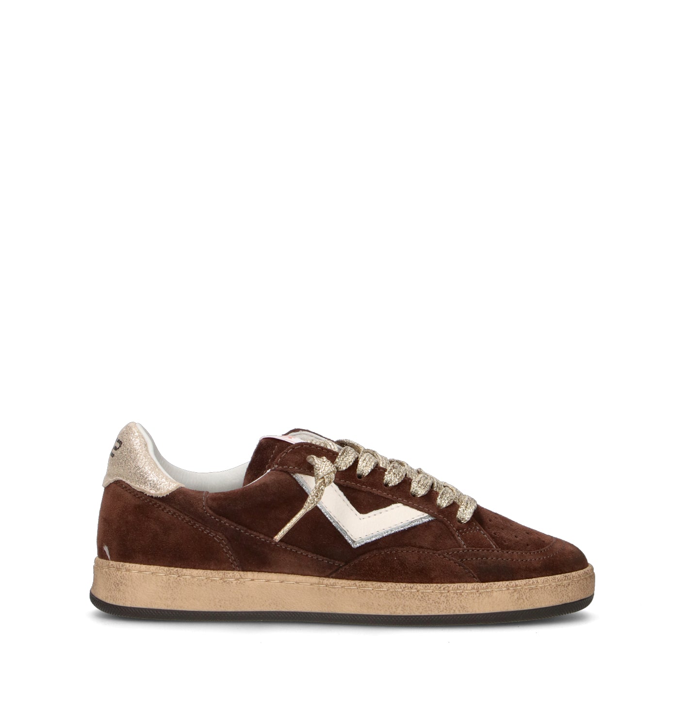 QUATTROBARRADODICI Sneaker donna marrone in suede