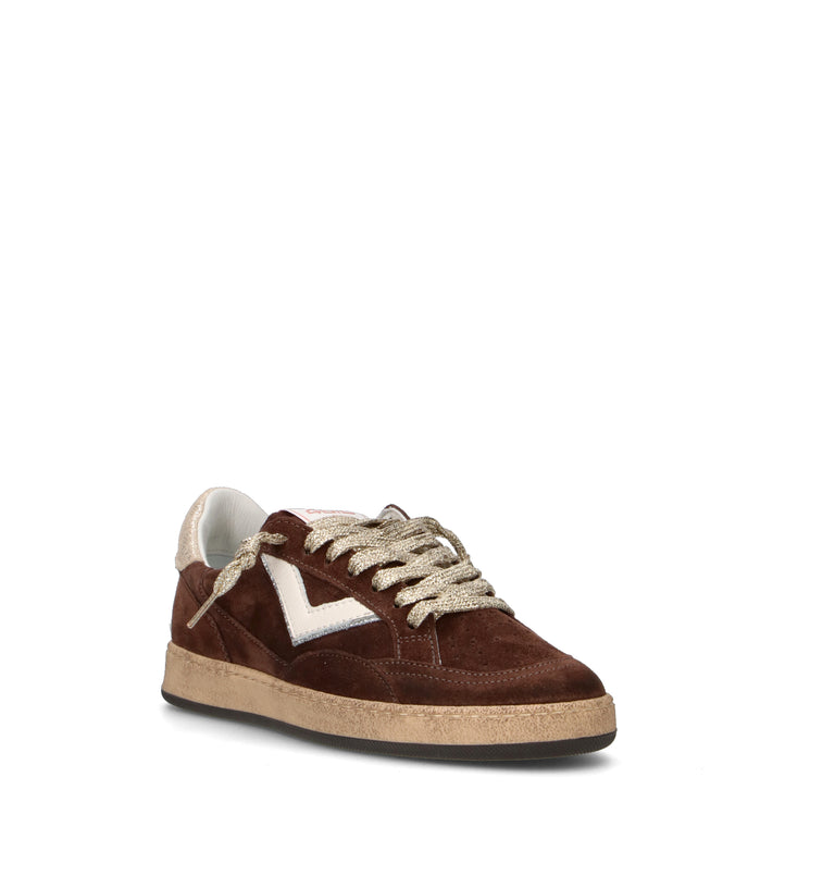 QUATTROBARRADODICI Sneaker donna marrone in suede
