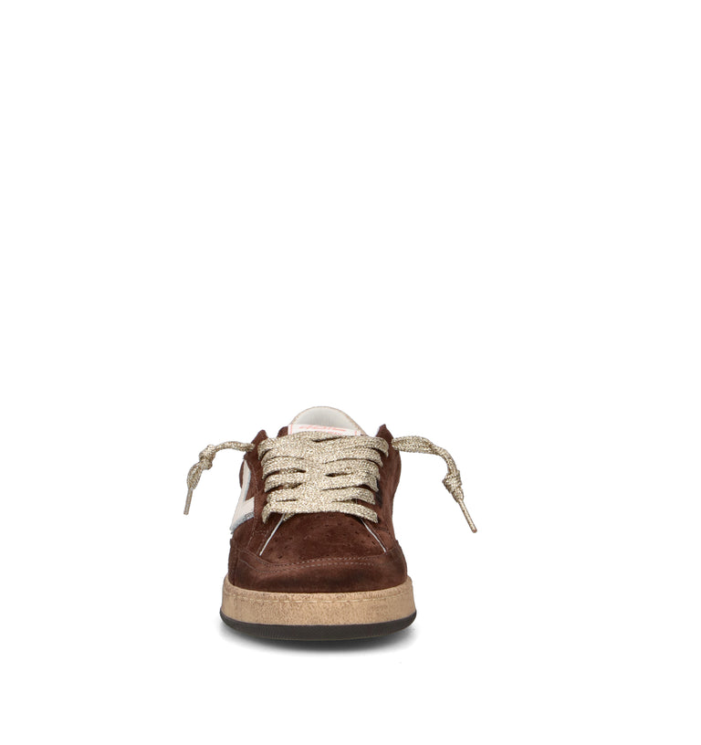 QUATTROBARRADODICI Sneaker donna marrone in suede