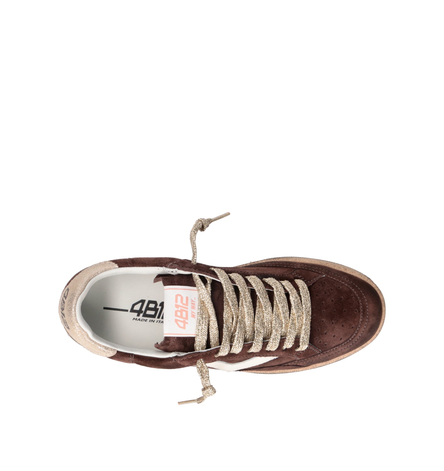 QUATTROBARRADODICI Sneaker donna marrone in suede