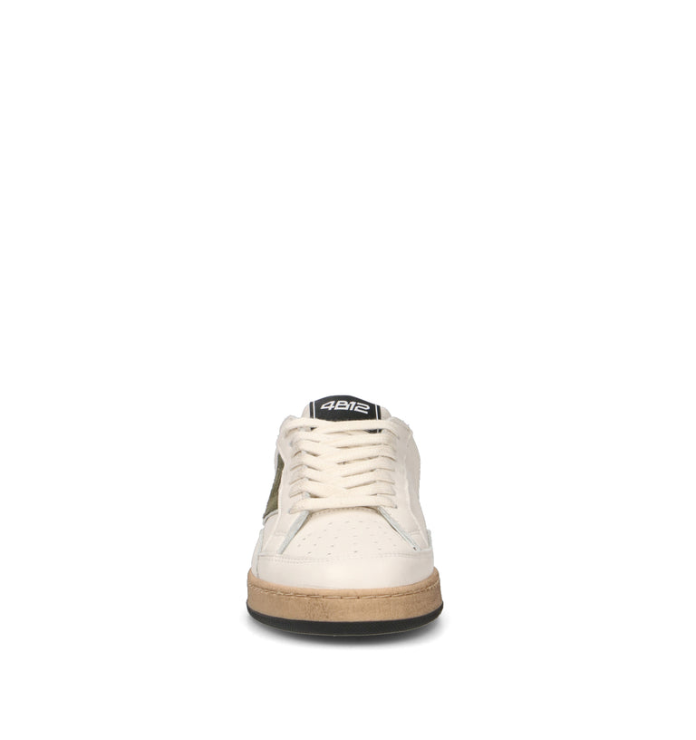 QUATTROBARRADODICI Sneaker donna bianca/verde in pelle