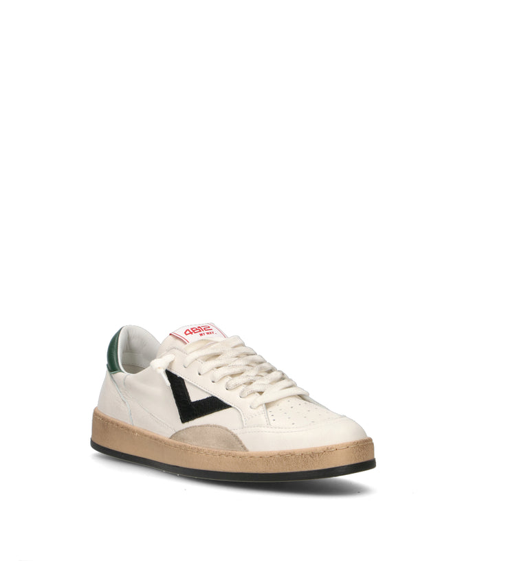 QUATTROBARRADODICI Sneaker uomo bianca in pelle