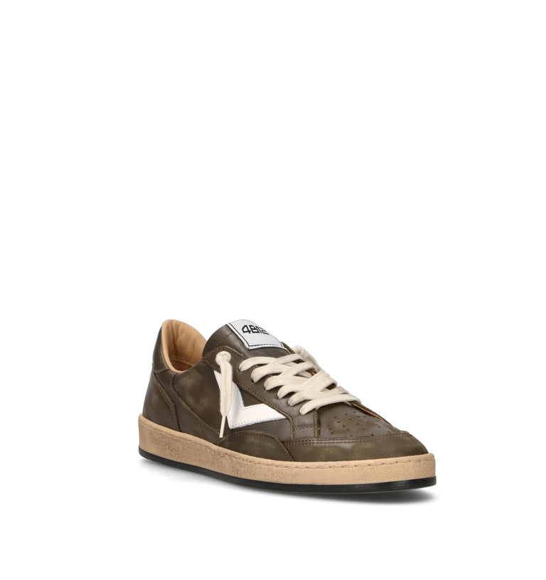 QUATTROBARRADODICI Sneaker uomo marrone in pelle