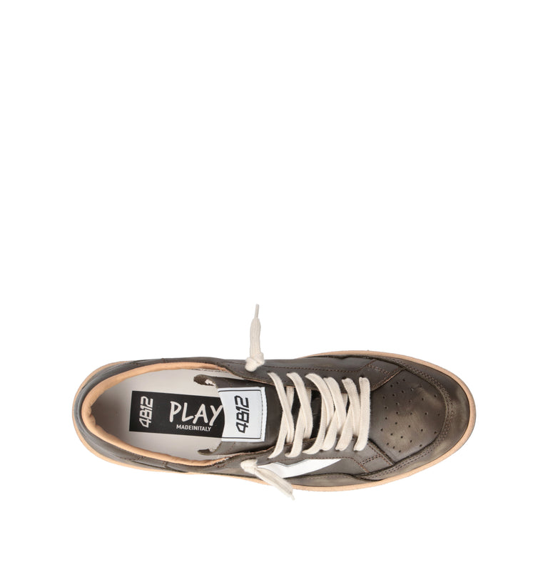 QUATTROBARRADODICI Sneaker uomo marrone in pelle