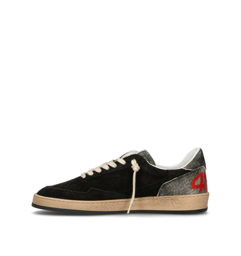 QUATTROBARRADODICI Sneaker uomo nera in suede