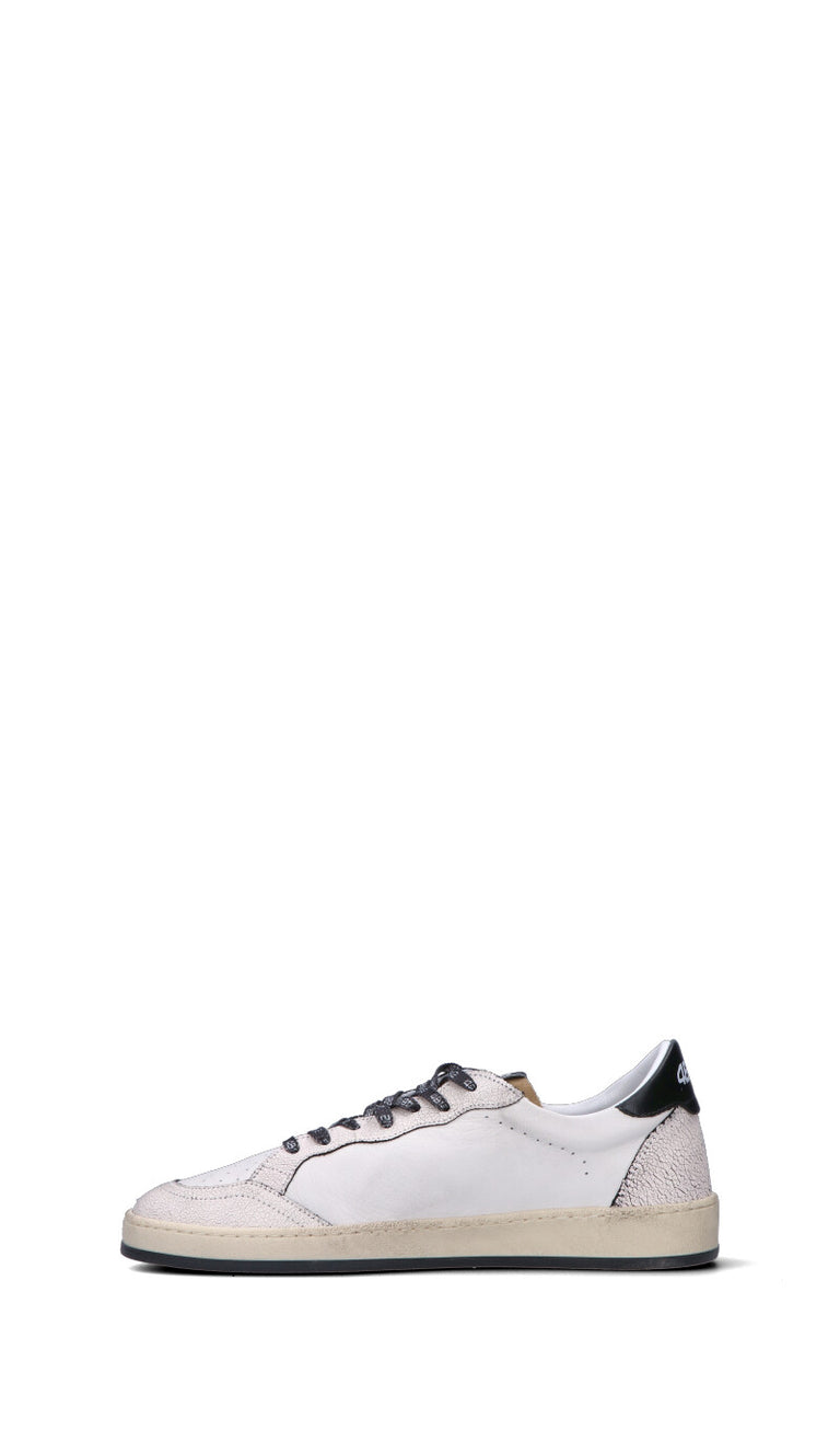 QUATTROBARRADODICI Sneaker uomo bianca/beige/nera in pelle