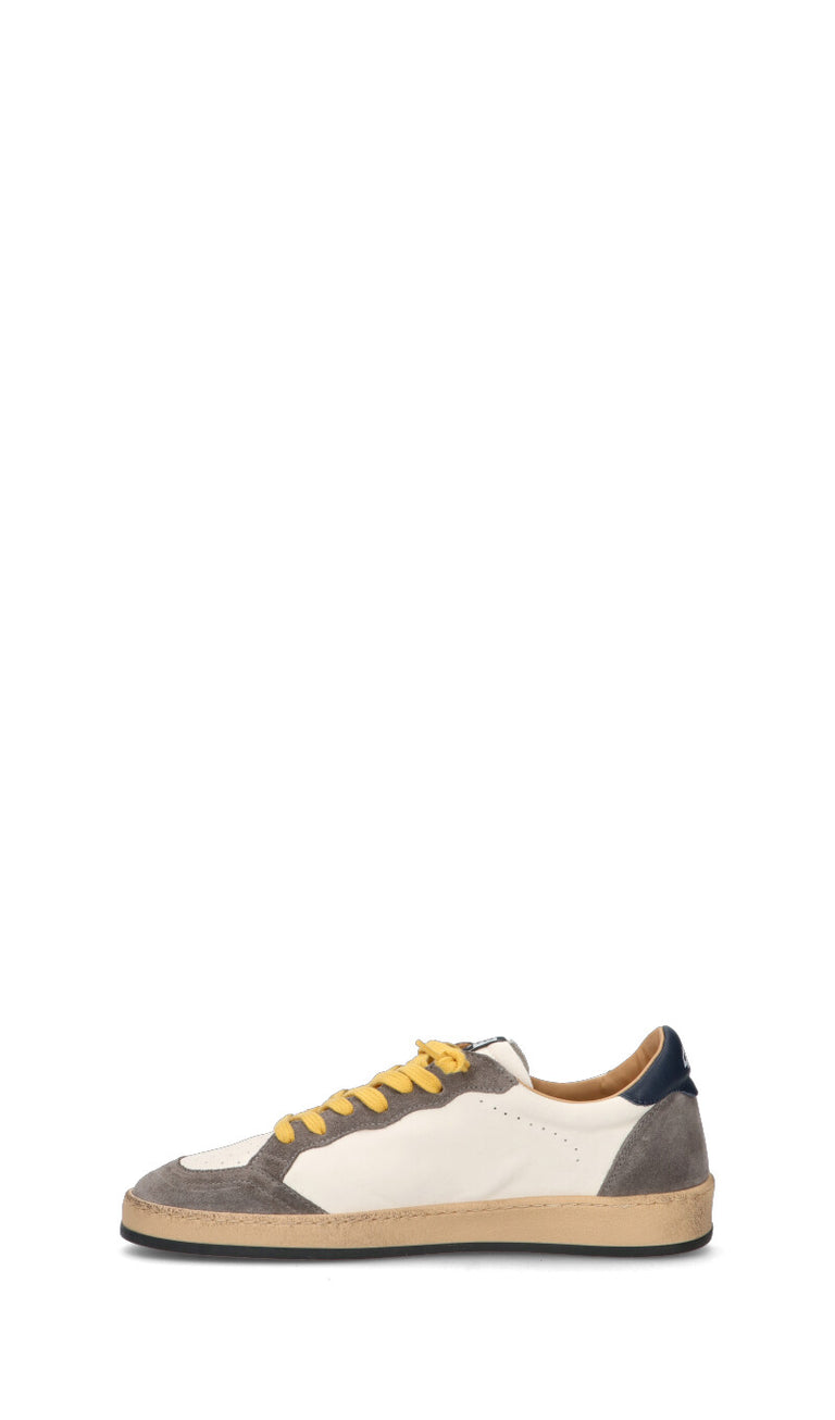 QUATTROBARRADODICI Sneaker uomo bianca/grigia in pelle