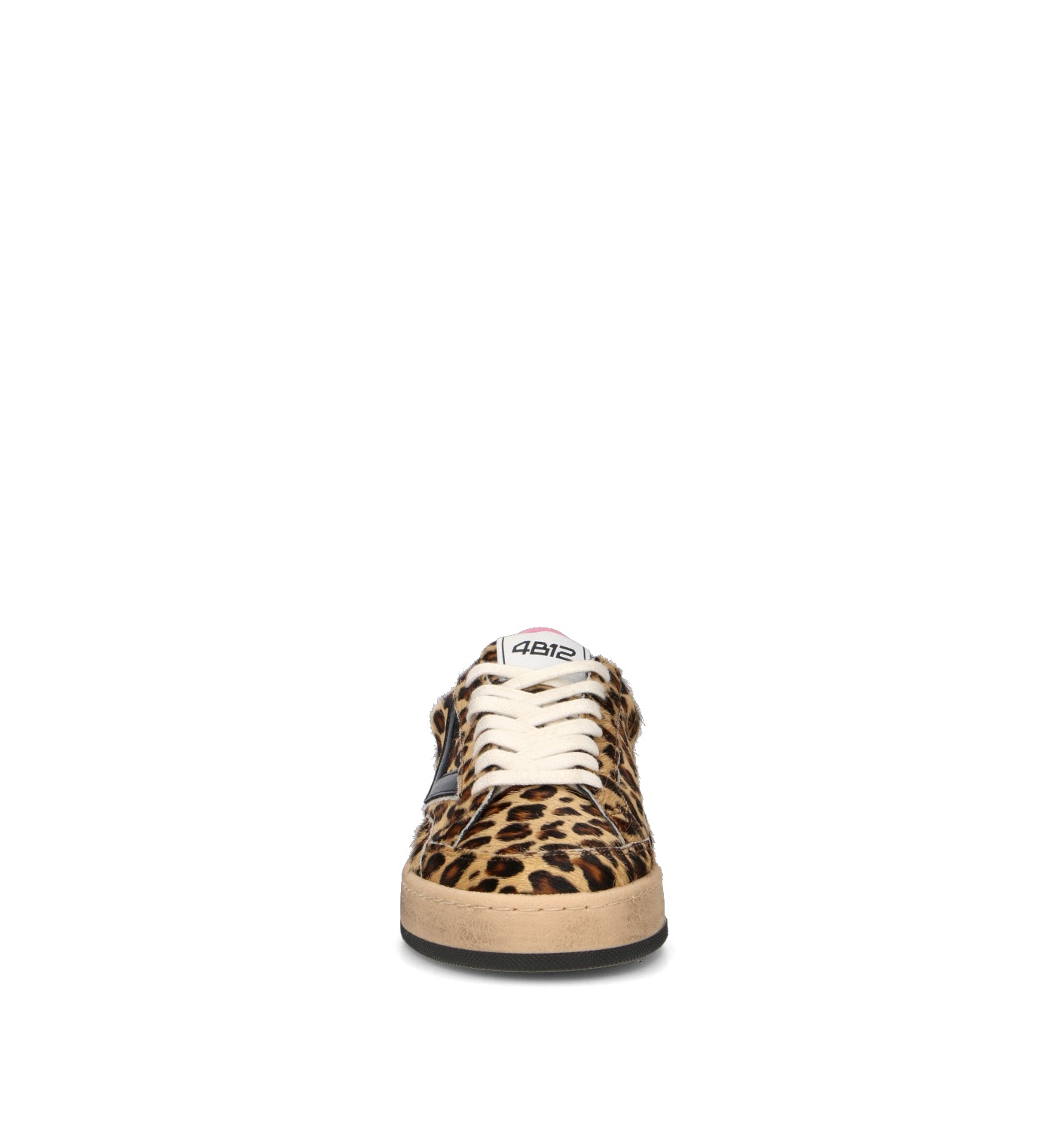 QUATTROBARRADODICI Sneaker donna bianca maculata in cavallino