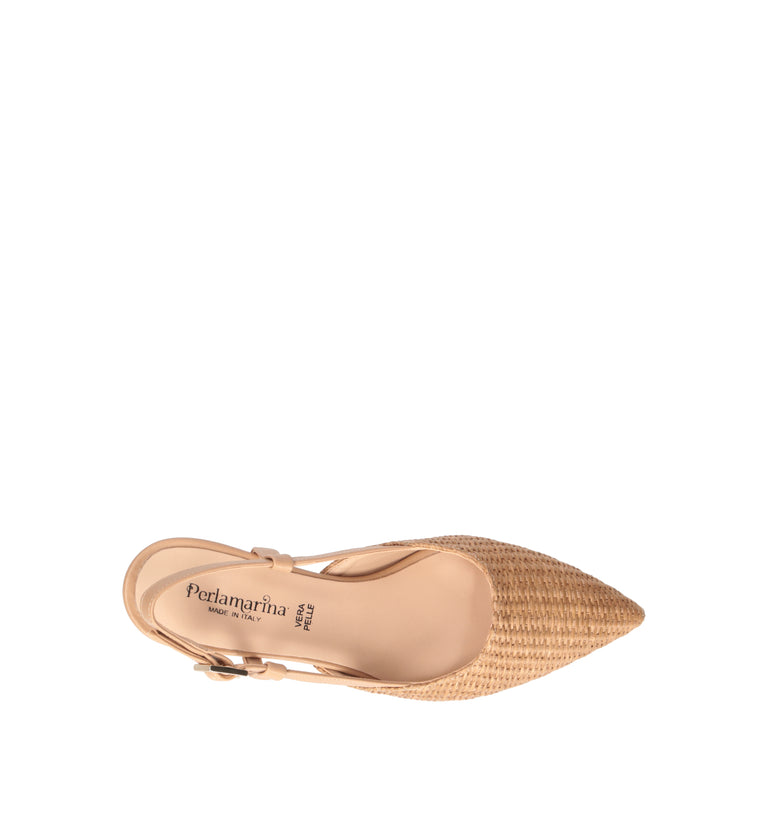 PERLAMARINA Slingback donna raffia