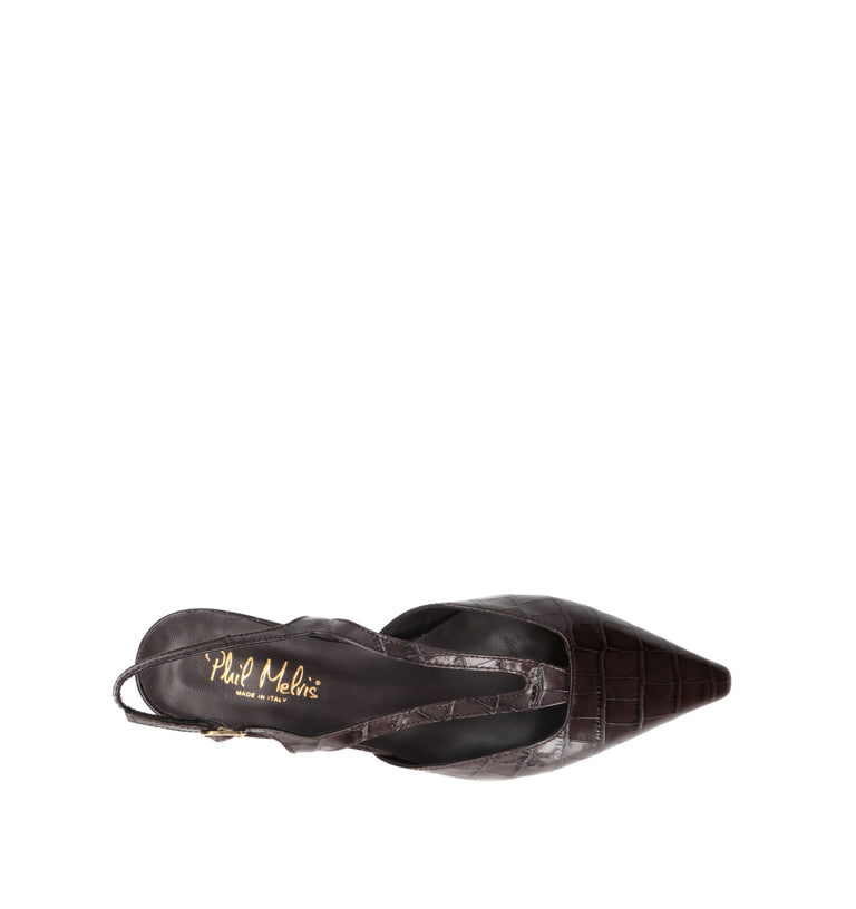 PHIL MELVIS Slingback donna testa di moro in pelle