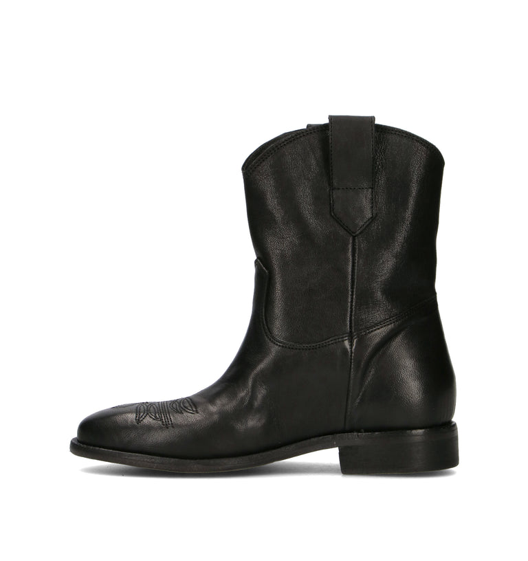 PHIL MELVIS Tronchetto donna nero in pelle