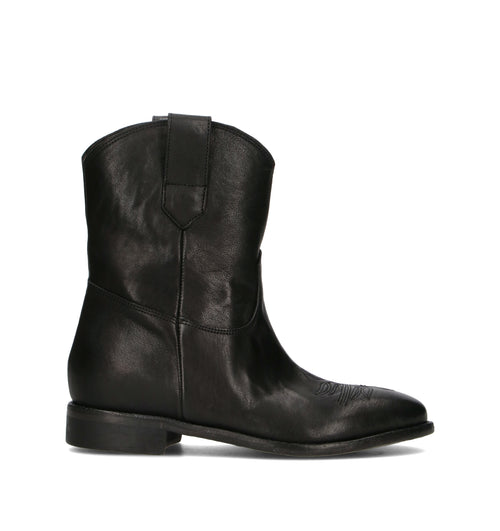 PHIL MELVIS Tronchetto donna nero in pelle