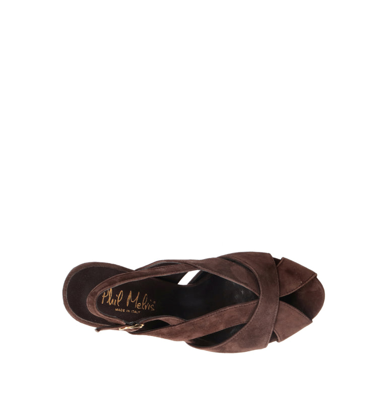 PHIL MELVIS Sandalo donna testa di moro in suede