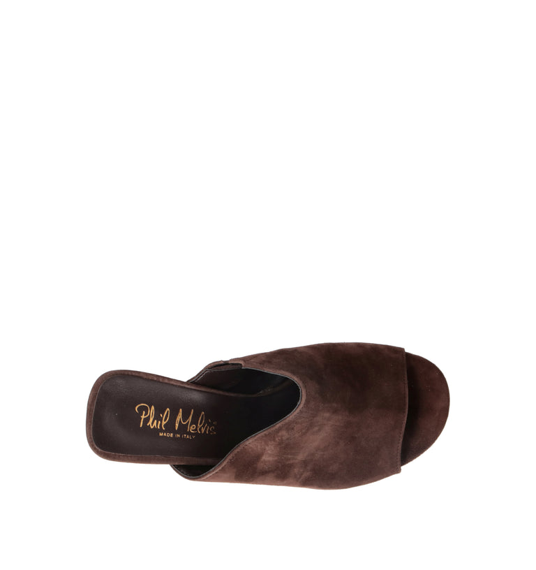 PHIL MELVIS Sandalo donna testa di moro in suede