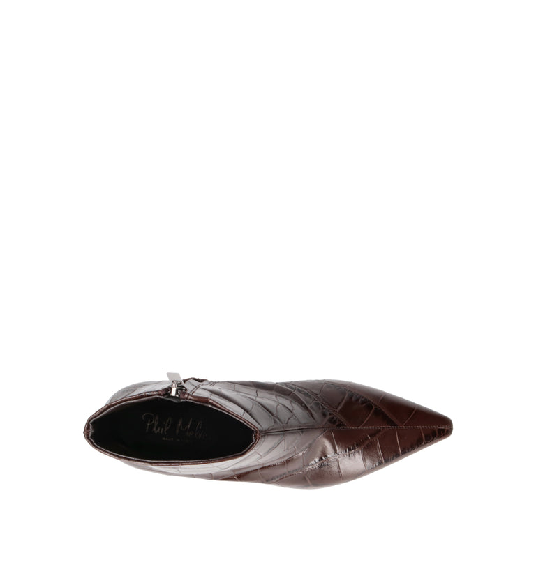 PHIL MELVIS Tronchetto donna marrone in pelle