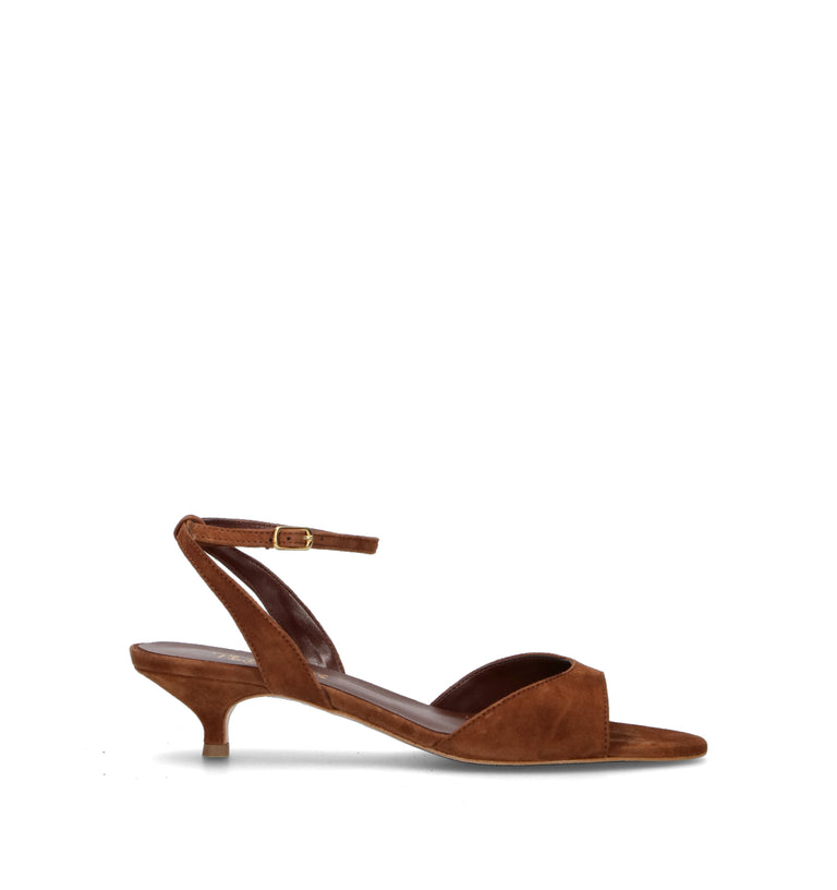 PHIL MELVIS Sandalo donna marrone in suede