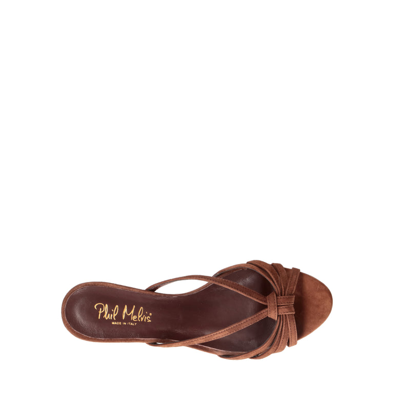 PHIL MELVIS Sandalo donna marrone in suede