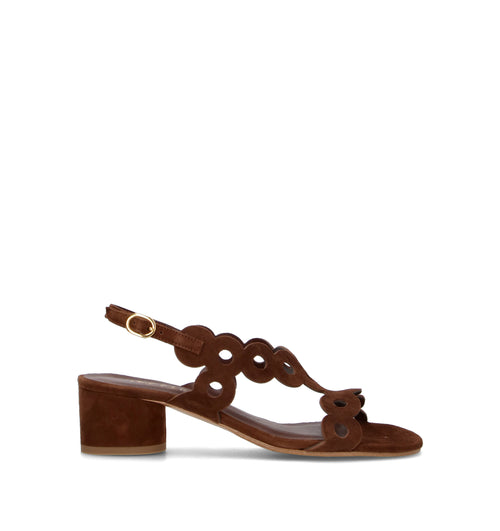 PHIL MELVIS Sandalo donna marrone in suede