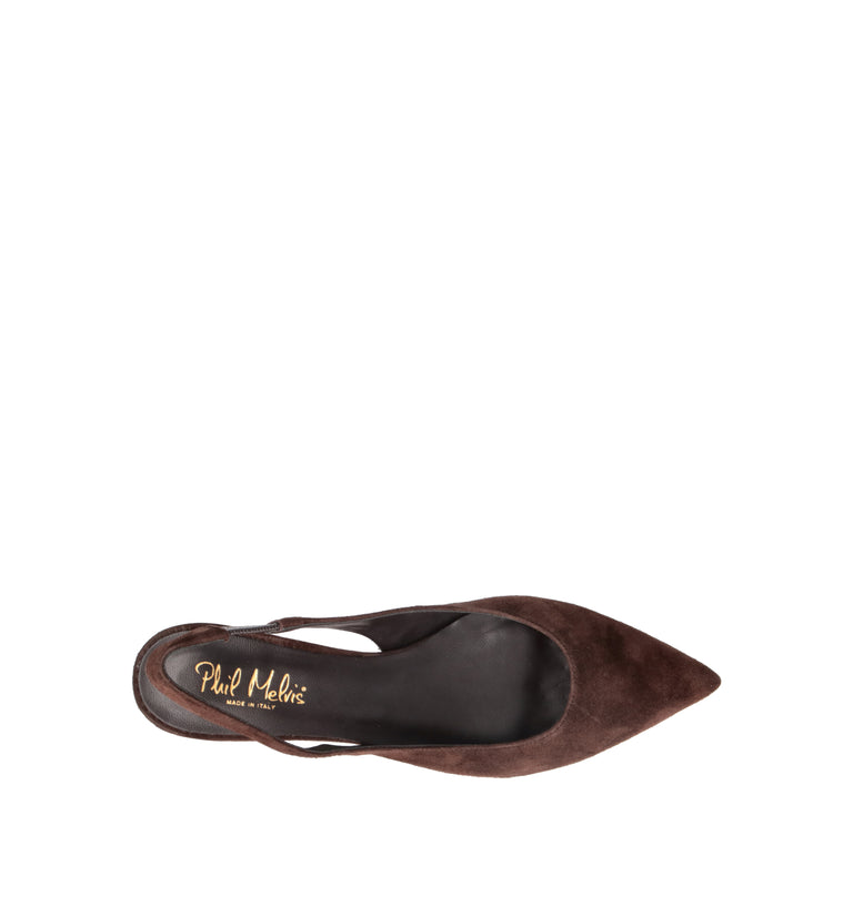 PHIL MELVIS Slingback donna testa di moro in suede