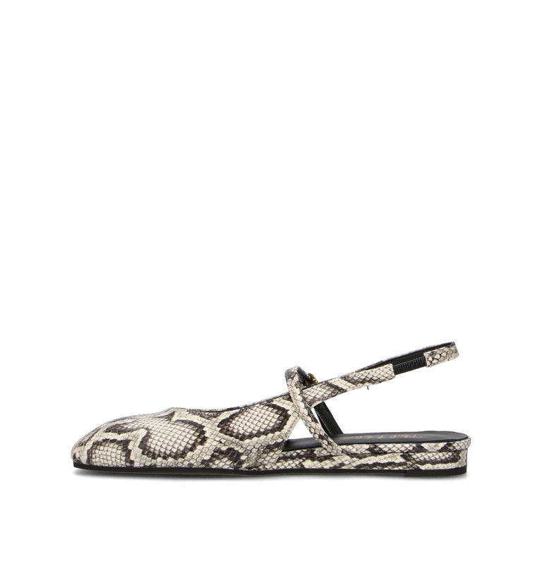 PHIL MELVIS Slingback donna bianca/nera in pelle