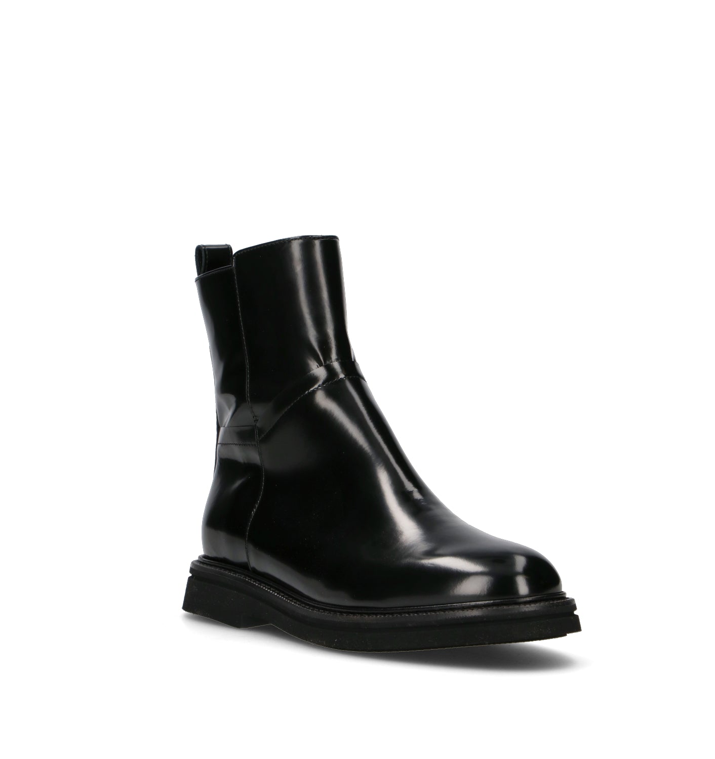 PHIL MELVIS Tronchetto donna nero in pelle