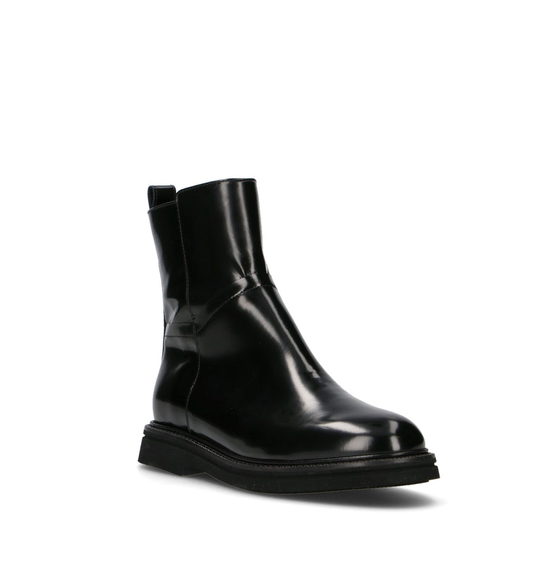 PHIL MELVIS Tronchetto donna nero in pelle