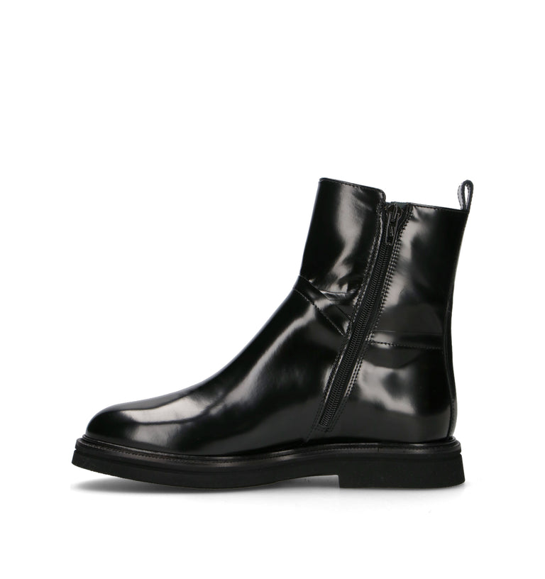 PHIL MELVIS Tronchetto donna nero in pelle