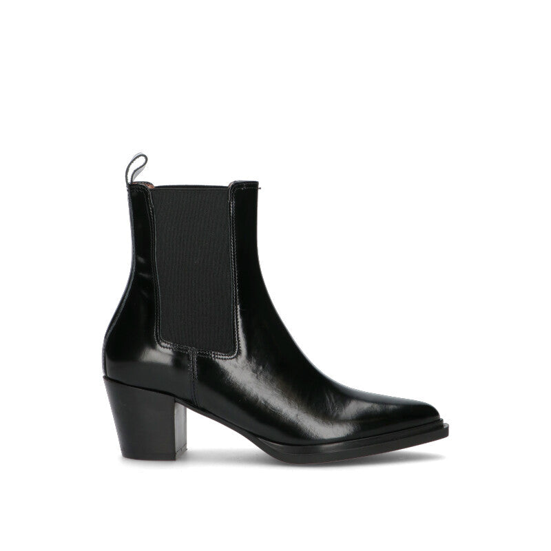 PHIL MELVIS Tronchetto donna nero in pelle