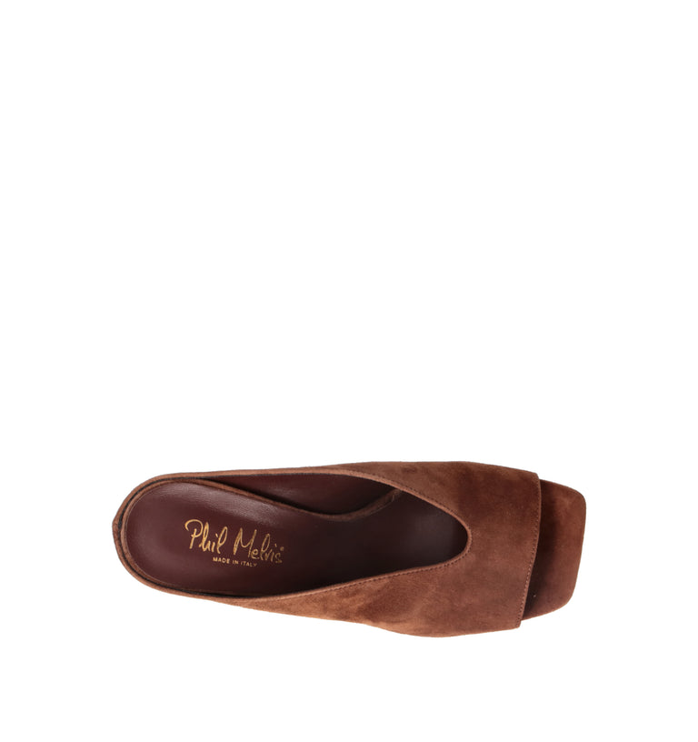 PHIL MELVIS Sandalo donna cioccolato in suede
