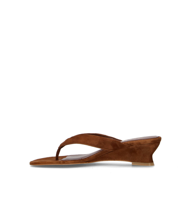 PHIL MELVIS Sandalo donna marrone in suede