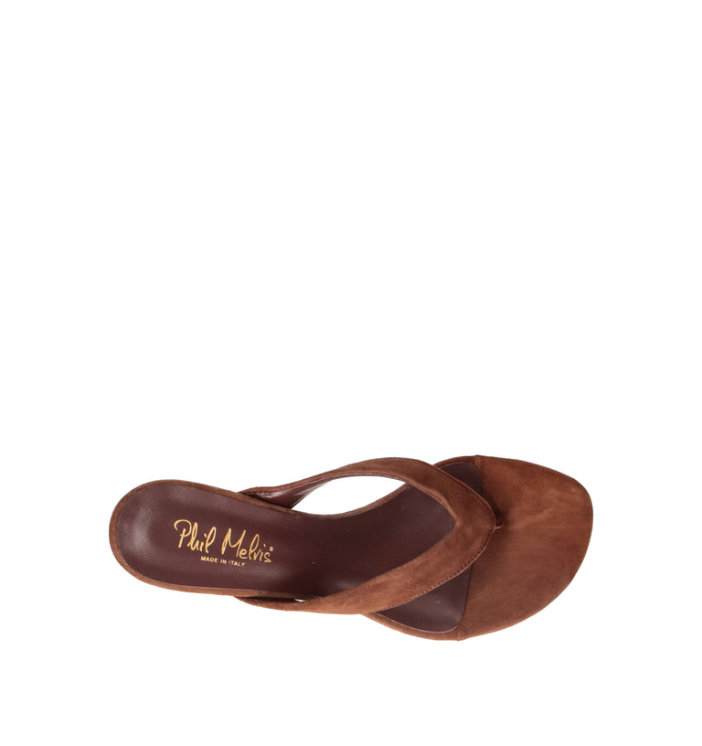 PHIL MELVIS Sandalo donna marrone in suede