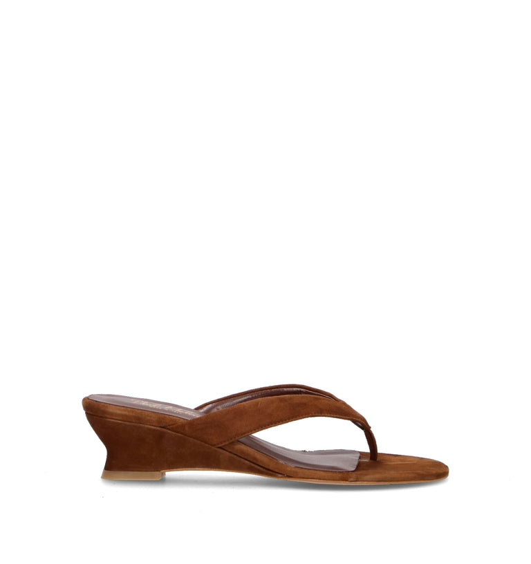 PHIL MELVIS Sandalo donna marrone in suede