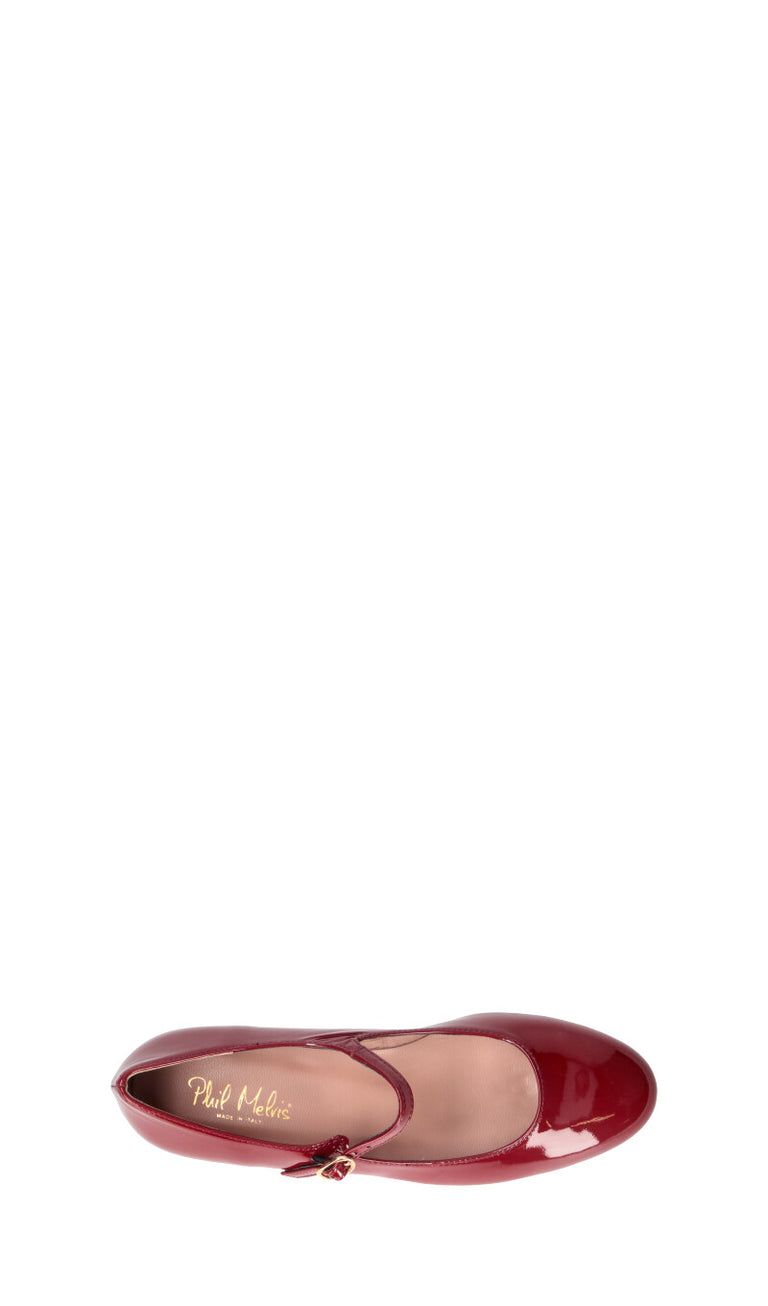 PHIL MELVIS Ballerina donna rossa in pelle