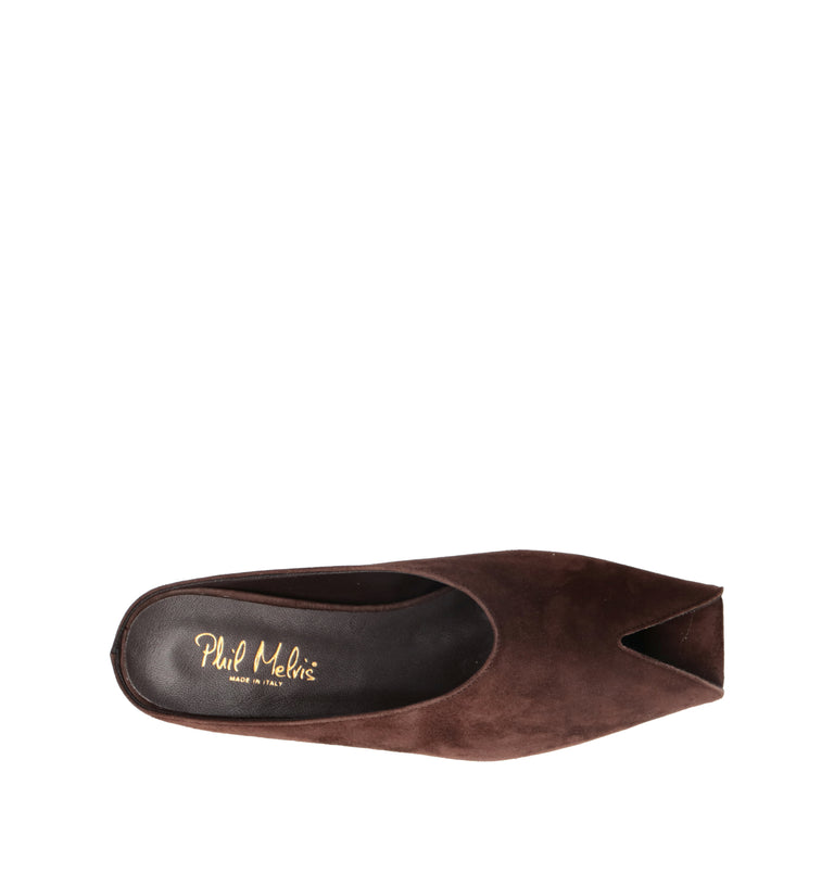 PHIL MELVIS Sabot donna testa di moro in suede