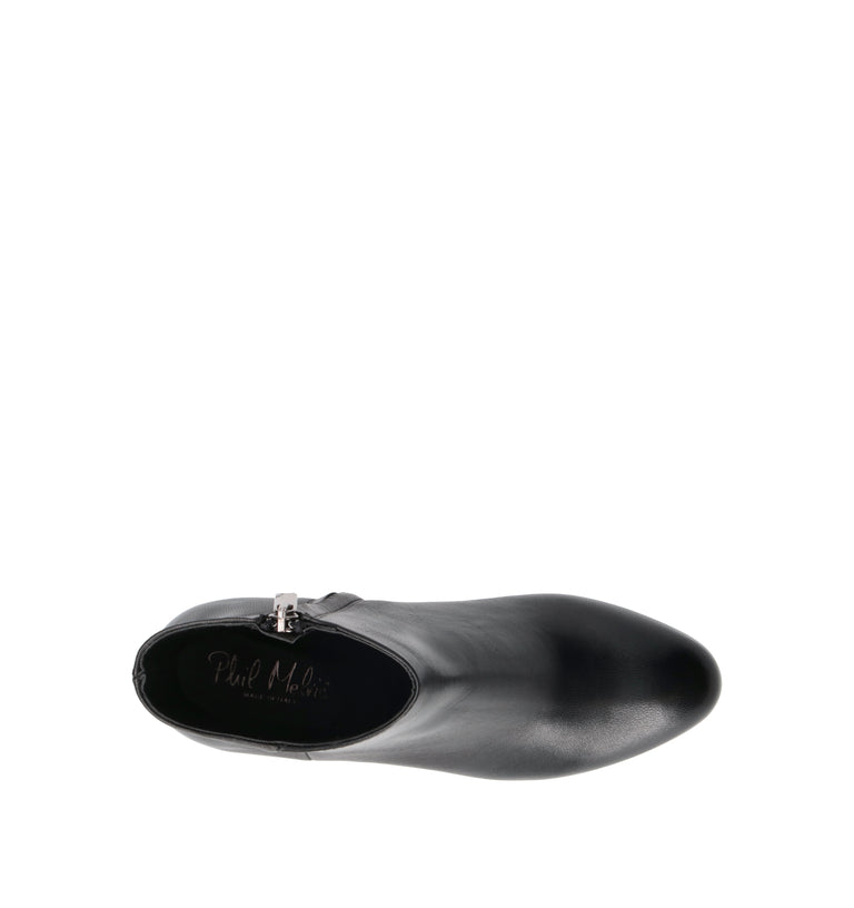 PHIL MELVIS Tronchetto donna nero in pelle