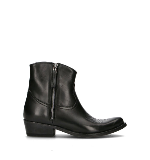 PHIL MELVIS Tronchetto donna nero in pelle