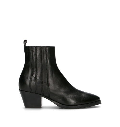 PHIL MELVIS Tronchetto donna nero in pelle