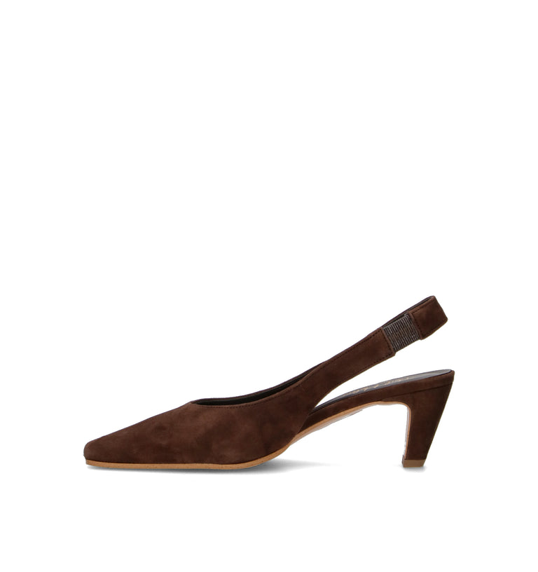 PHIL MELVIS Slingback donna testa di moro in suede