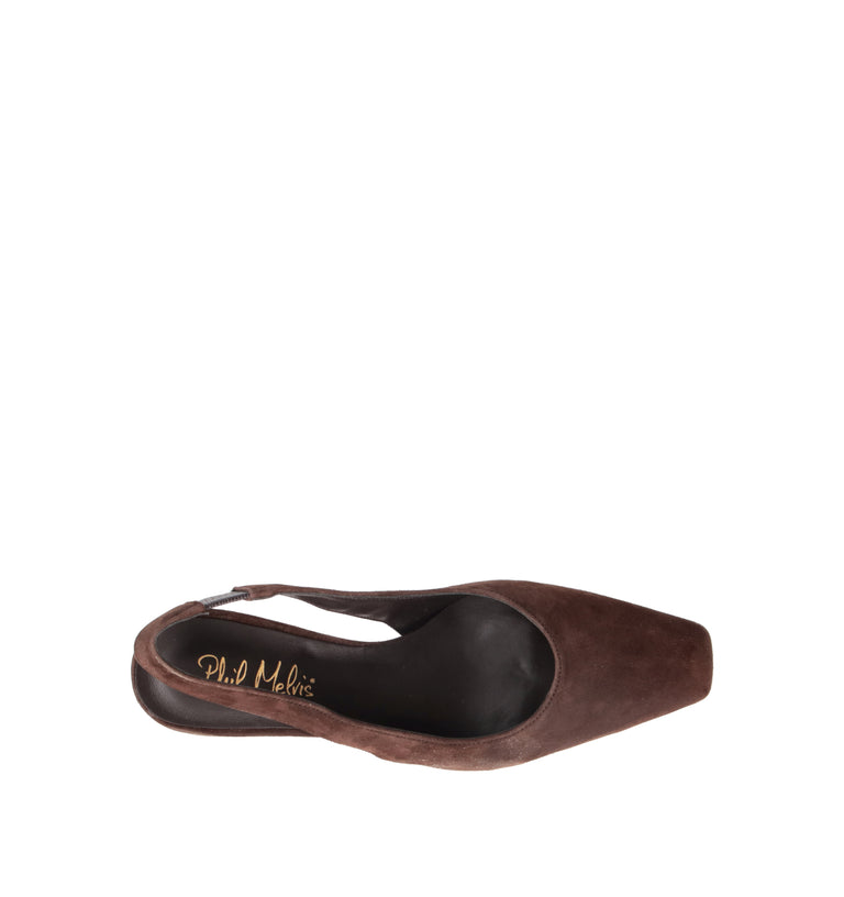 PHIL MELVIS Slingback donna testa di moro in suede